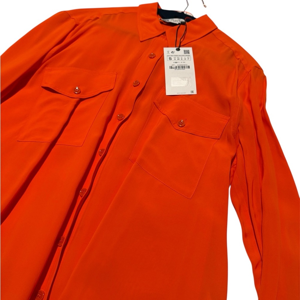 ZARA Orange Button-Down Shirt